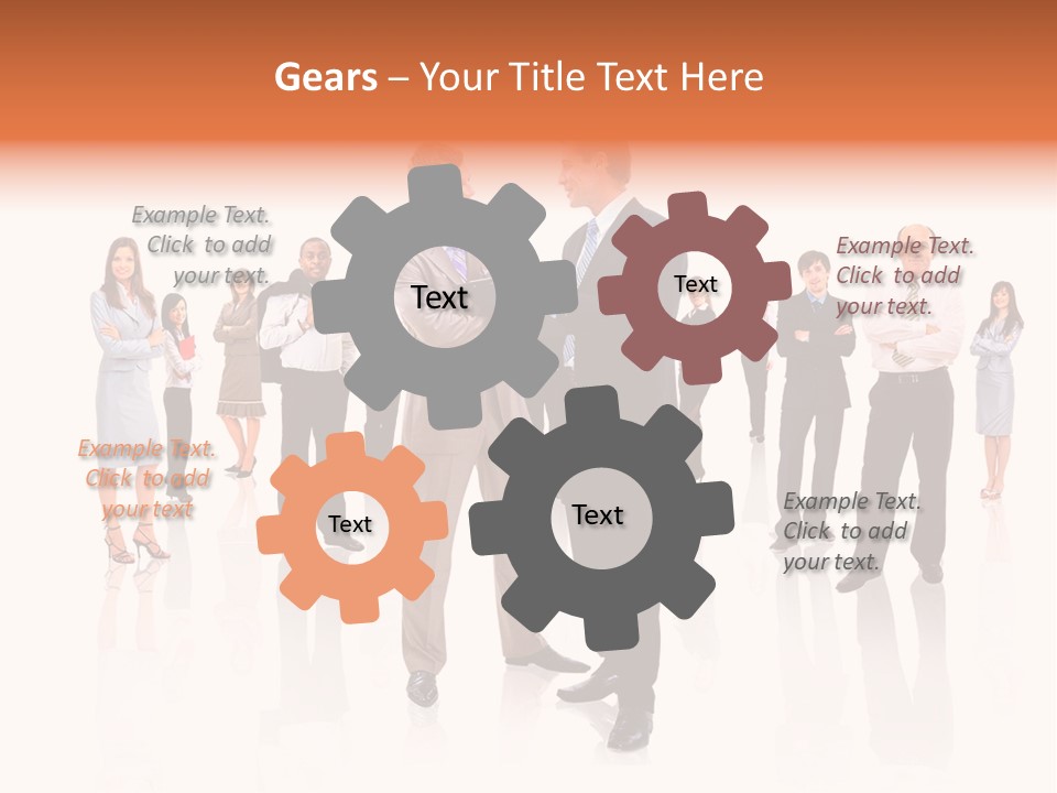 A Group Of Business People Standing In Front Of Each Other PowerPoint Template