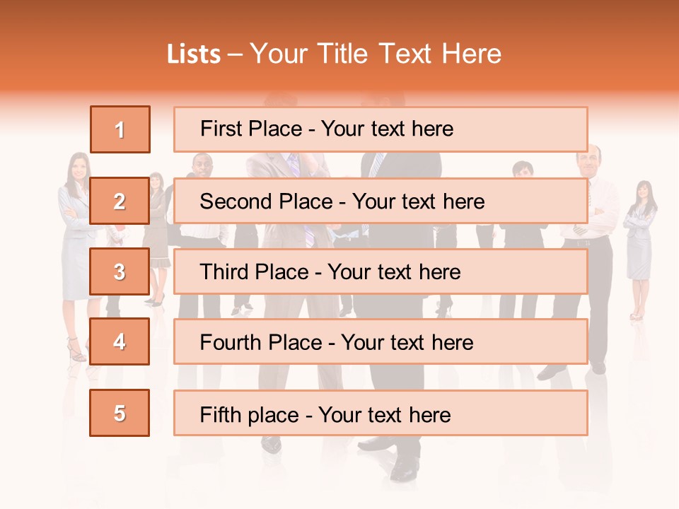 A Group Of Business People Standing In Front Of Each Other PowerPoint Template