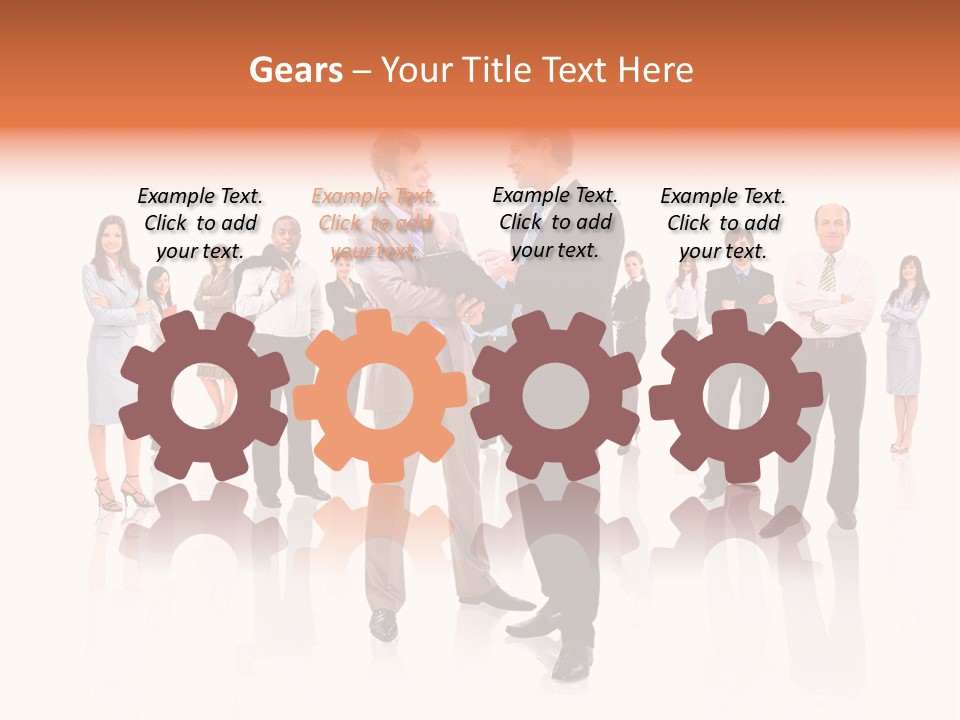 A Group Of Business People Standing In Front Of Each Other PowerPoint Template