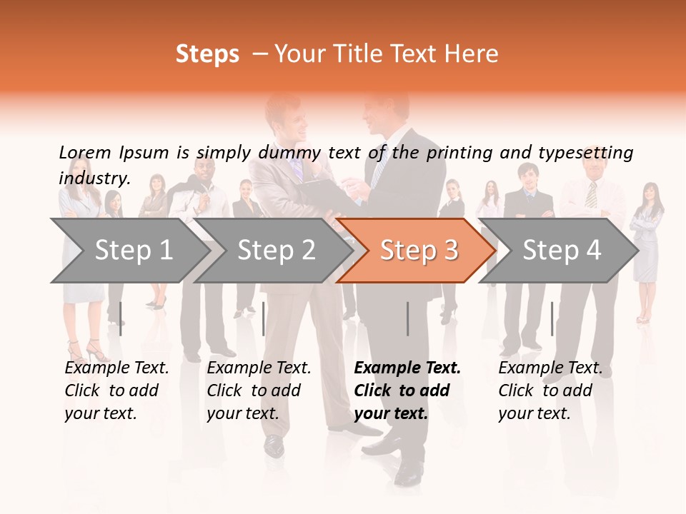 A Group Of Business People Standing In Front Of Each Other PowerPoint Template