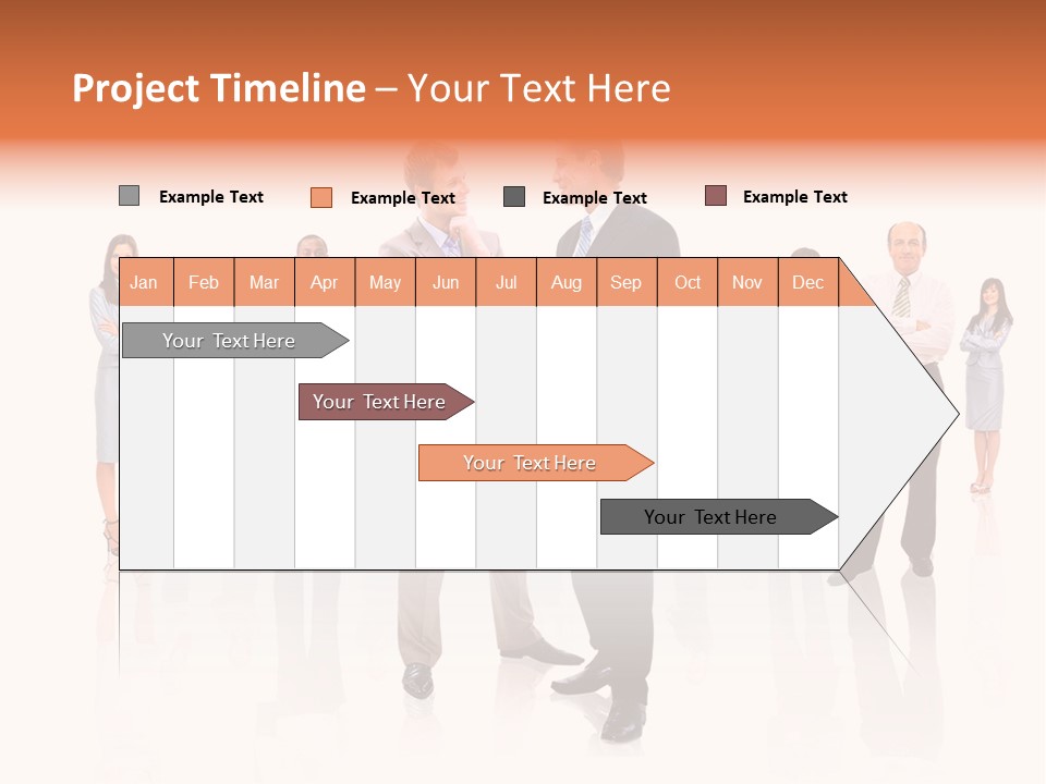 A Group Of Business People Standing In Front Of Each Other PowerPoint Template
