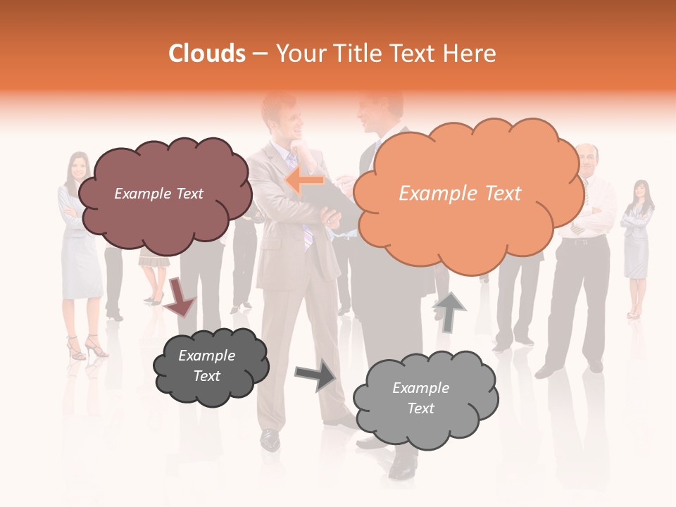 A Group Of Business People Standing In Front Of Each Other PowerPoint Template