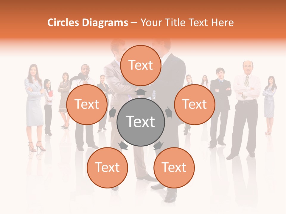 A Group Of Business People Standing In Front Of Each Other PowerPoint Template