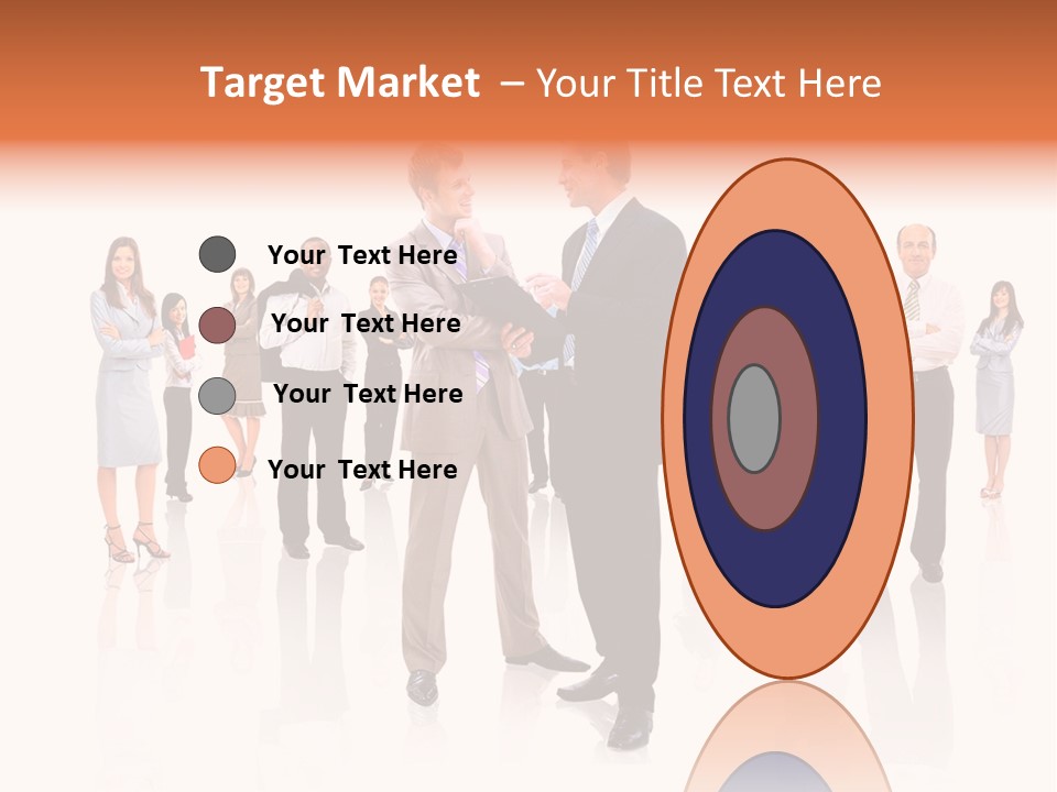 A Group Of Business People Standing In Front Of Each Other PowerPoint Template
