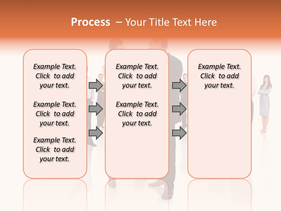 A Group Of Business People Standing In Front Of Each Other PowerPoint Template