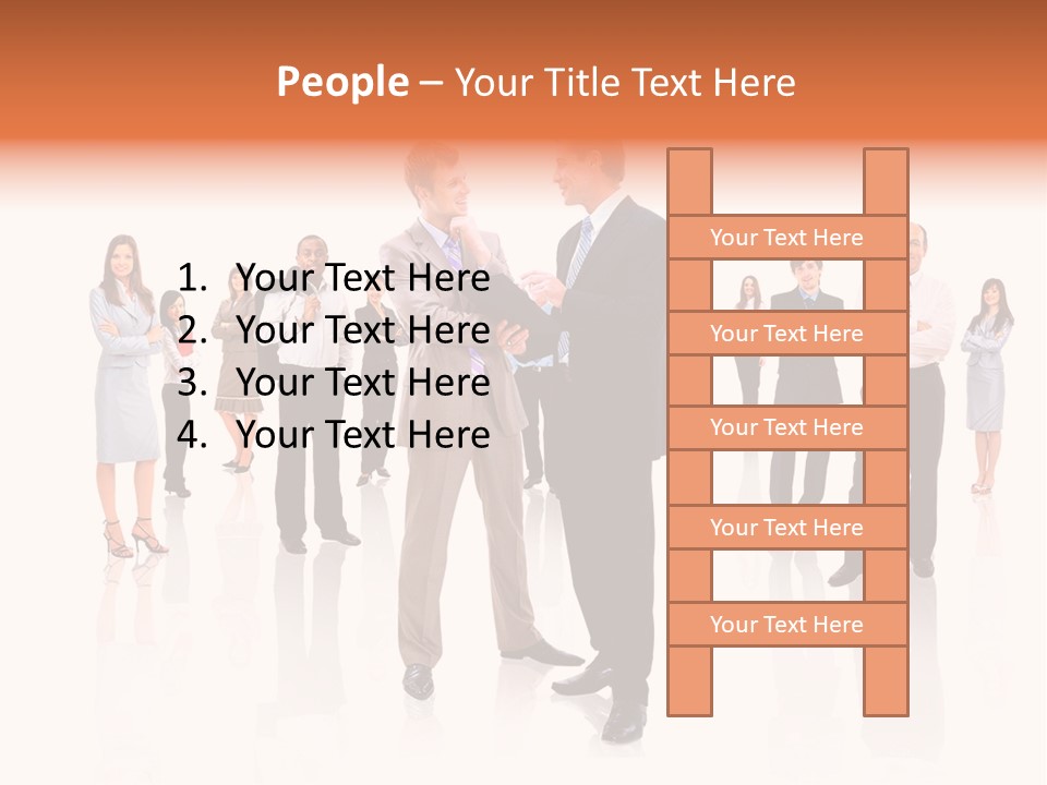 A Group Of Business People Standing In Front Of Each Other PowerPoint Template