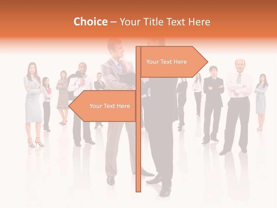 A Group Of Business People Standing In Front Of Each Other PowerPoint Template