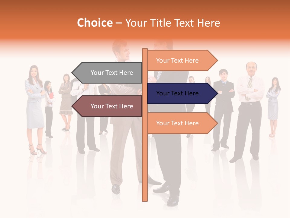 A Group Of Business People Standing In Front Of Each Other PowerPoint Template