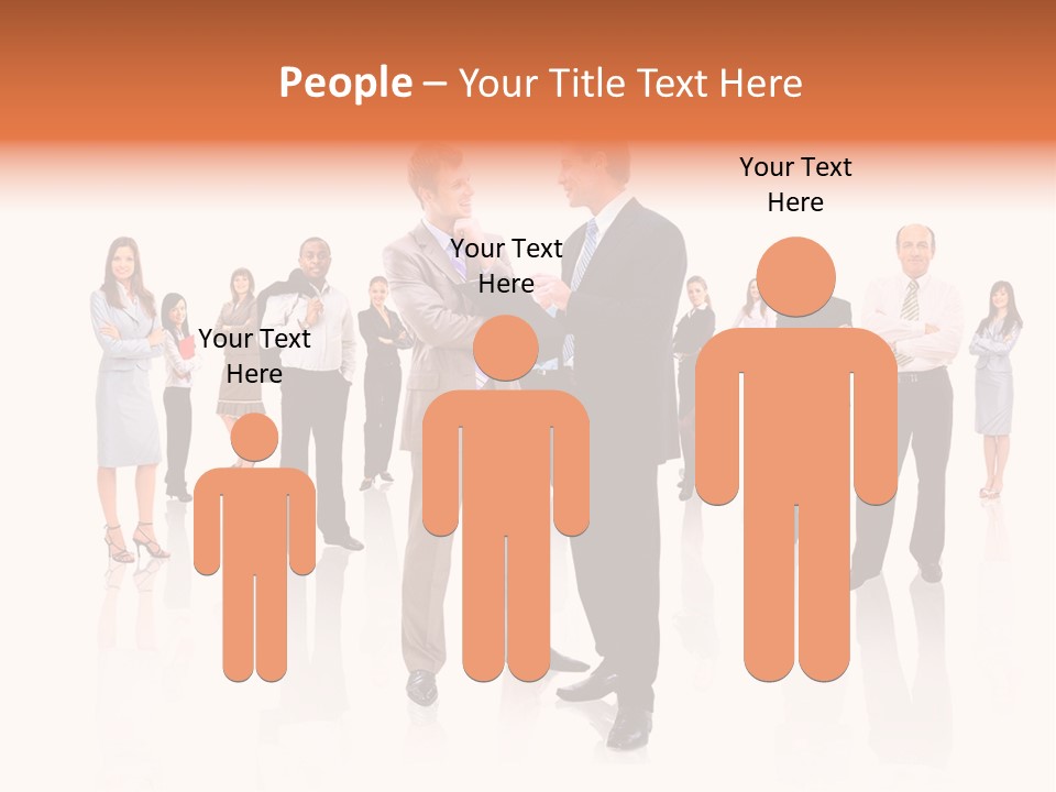 A Group Of Business People Standing In Front Of Each Other PowerPoint Template