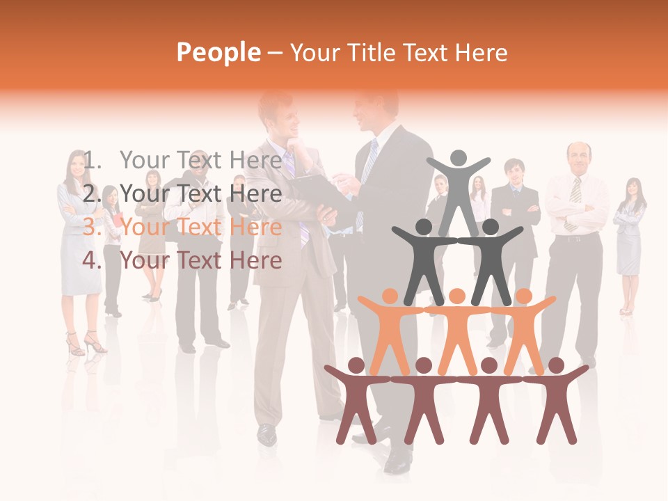 A Group Of Business People Standing In Front Of Each Other PowerPoint Template