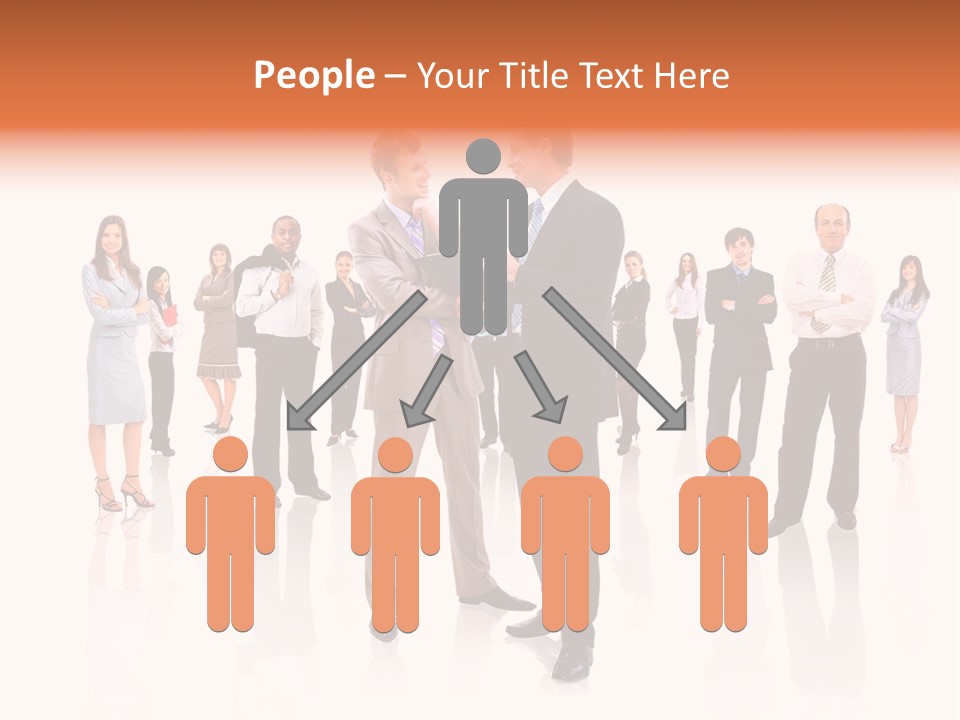 A Group Of Business People Standing In Front Of Each Other PowerPoint Template