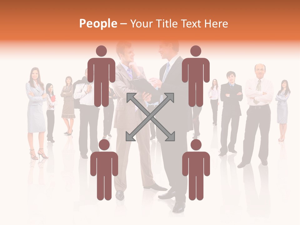 A Group Of Business People Standing In Front Of Each Other PowerPoint Template