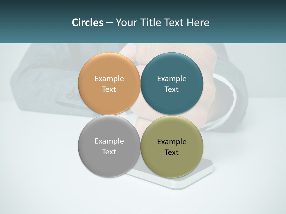 A Man In A Suit Holding A Business Card PowerPoint Template