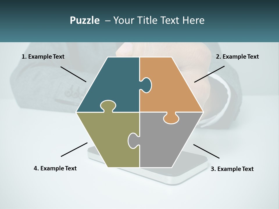 A Man In A Suit Holding A Business Card PowerPoint Template