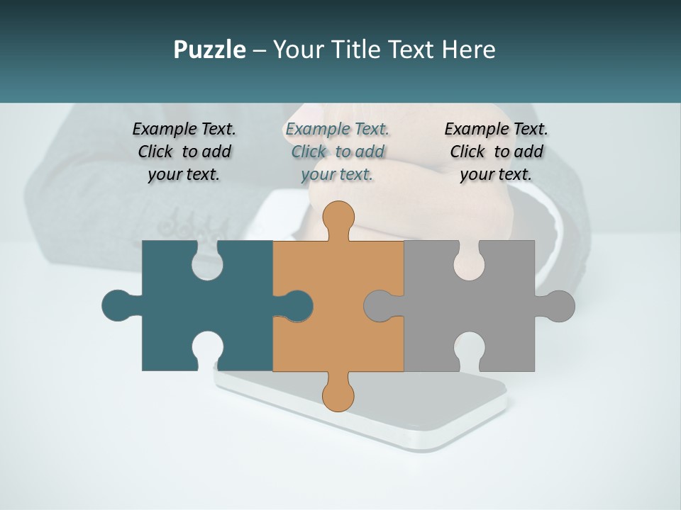 A Man In A Suit Holding A Business Card PowerPoint Template