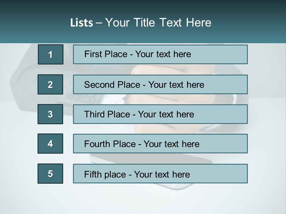 A Man In A Suit Holding A Business Card PowerPoint Template