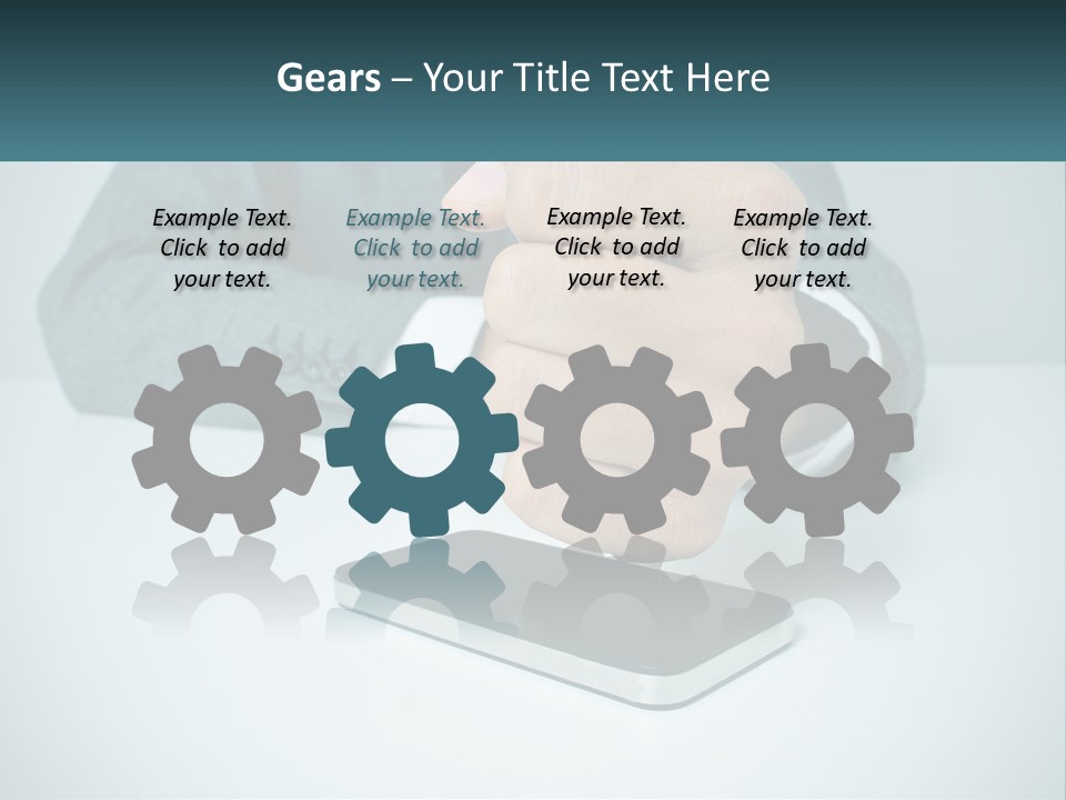 A Man In A Suit Holding A Business Card PowerPoint Template