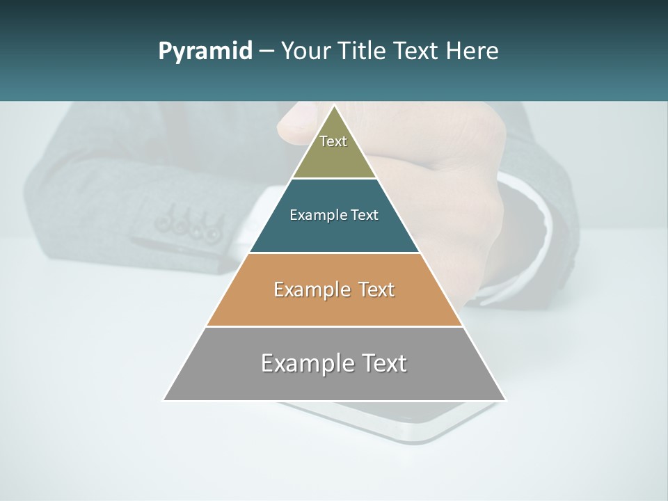 A Man In A Suit Holding A Business Card PowerPoint Template