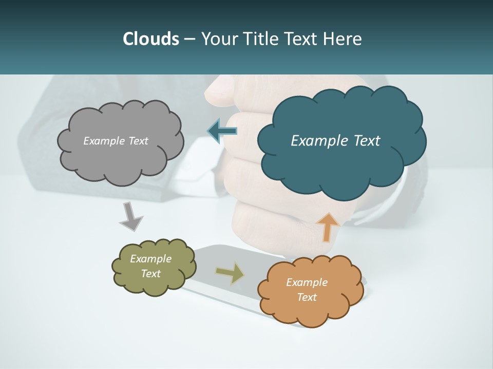 A Man In A Suit Holding A Business Card PowerPoint Template