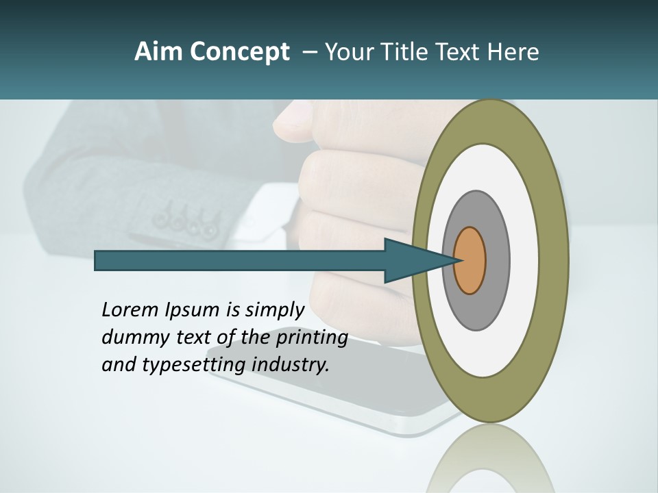 A Man In A Suit Holding A Business Card PowerPoint Template