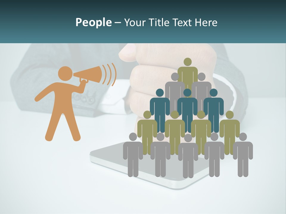 A Man In A Suit Holding A Business Card PowerPoint Template