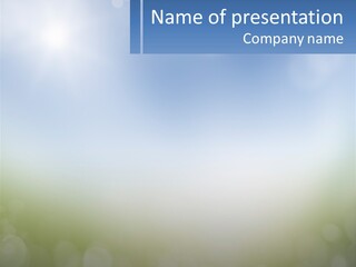 A Blue And Green Background With A Sky In The Background PowerPoint Template