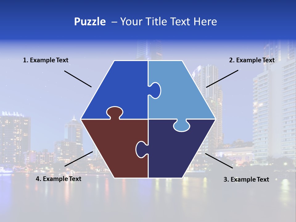 A City At Night With Skyscrapers In The Background PowerPoint Template