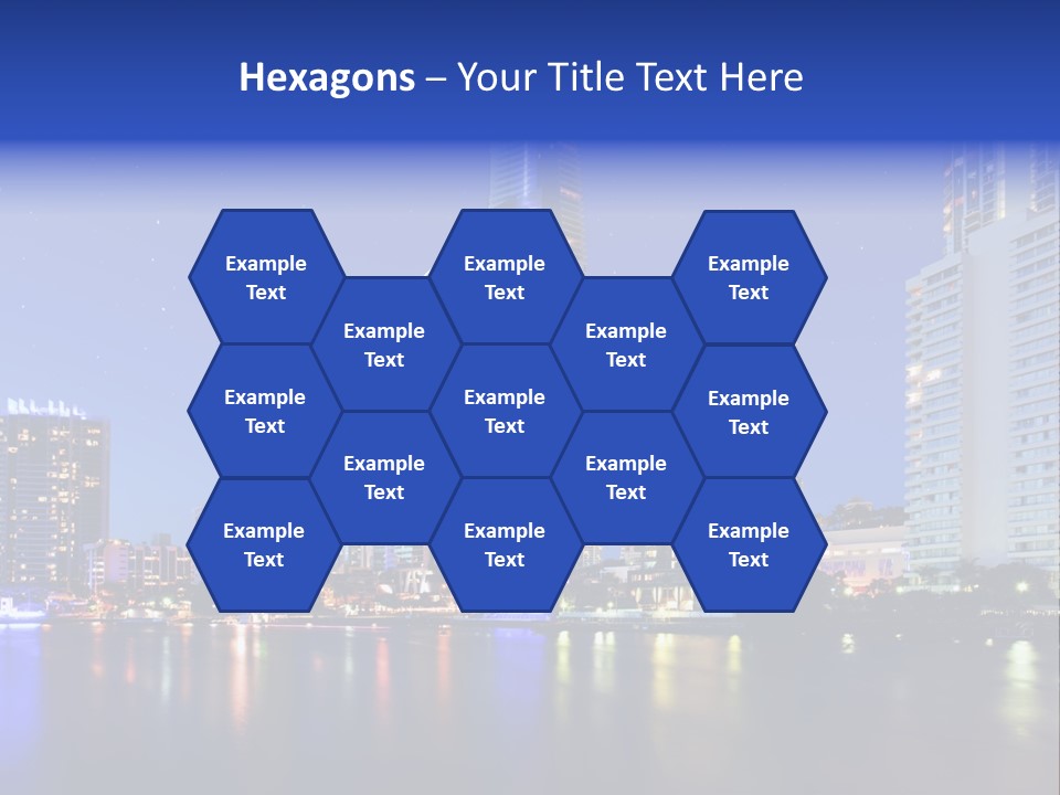 A City At Night With Skyscrapers In The Background PowerPoint Template