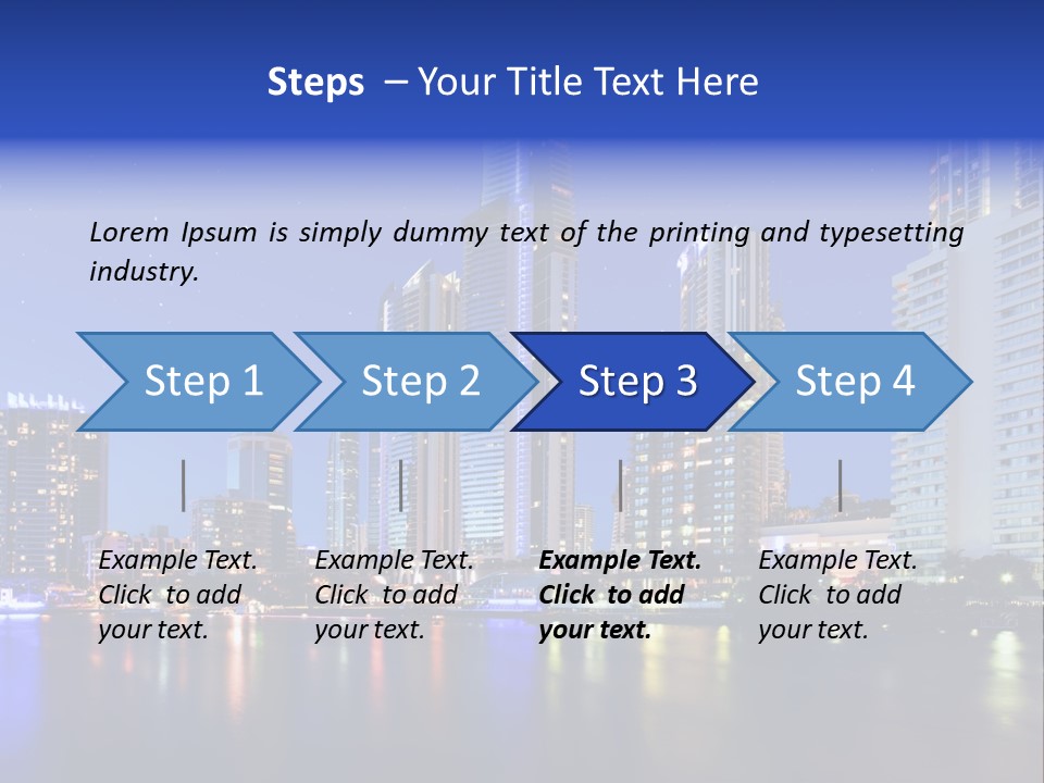 A City At Night With Skyscrapers In The Background PowerPoint Template
