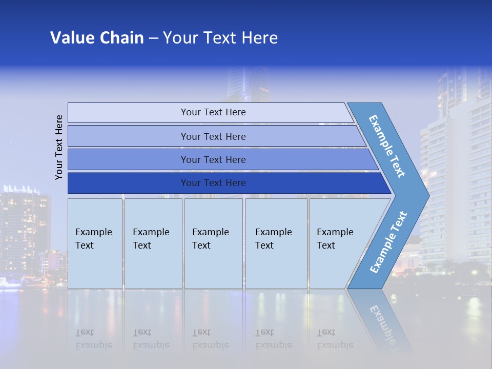 A City At Night With Skyscrapers In The Background PowerPoint Template