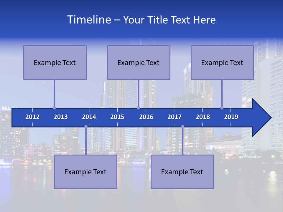 A City At Night With Skyscrapers In The Background PowerPoint Template