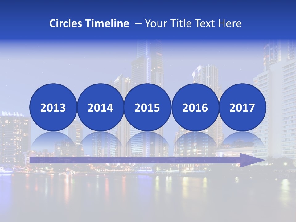 A City At Night With Skyscrapers In The Background PowerPoint Template