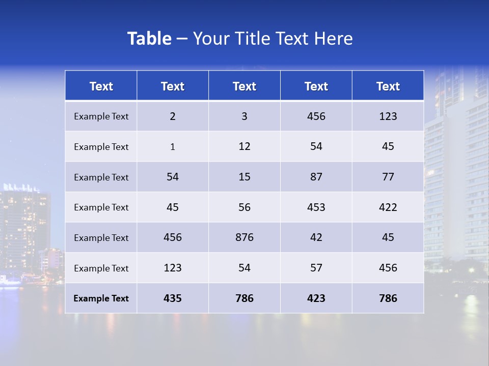 A City At Night With Skyscrapers In The Background PowerPoint Template