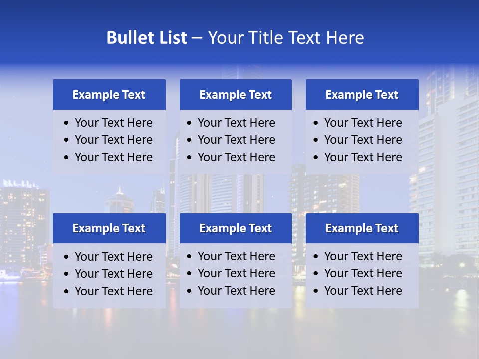 A City At Night With Skyscrapers In The Background PowerPoint Template