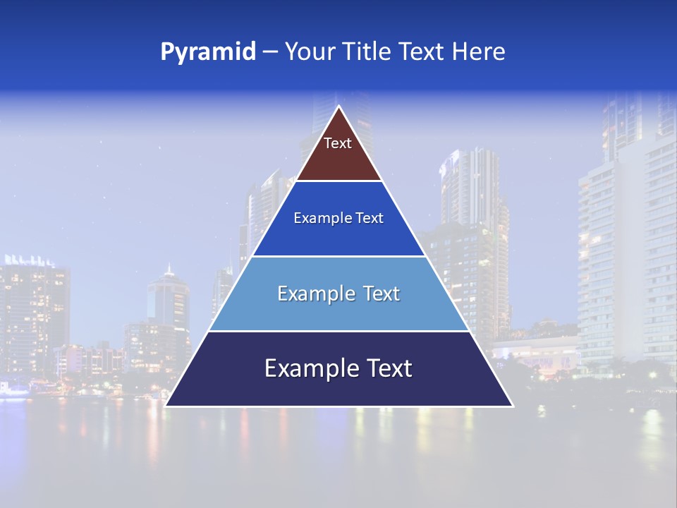 A City At Night With Skyscrapers In The Background PowerPoint Template
