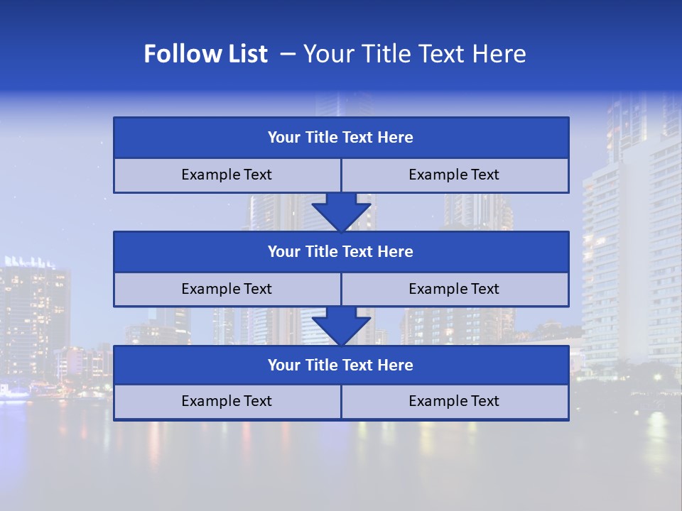 A City At Night With Skyscrapers In The Background PowerPoint Template