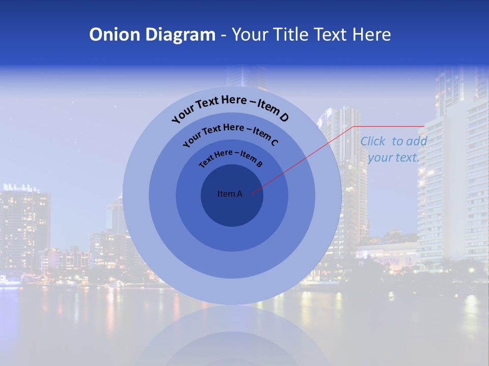 A City At Night With Skyscrapers In The Background PowerPoint Template