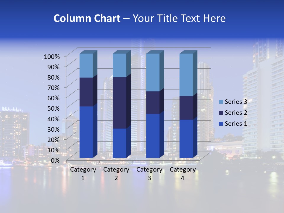 A City At Night With Skyscrapers In The Background PowerPoint Template