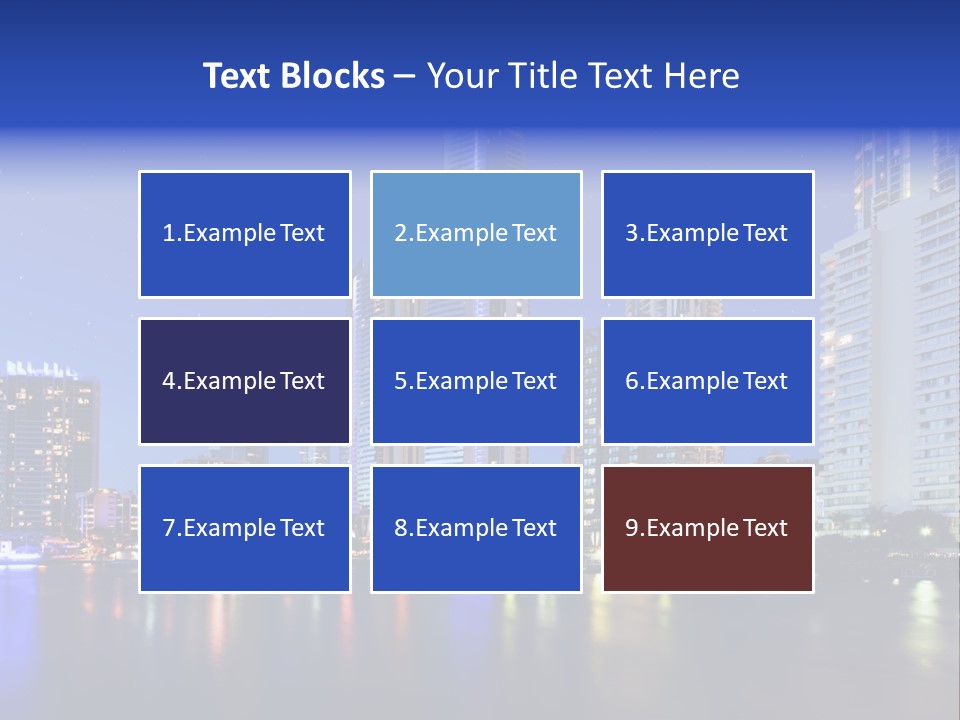 A City At Night With Skyscrapers In The Background PowerPoint Template