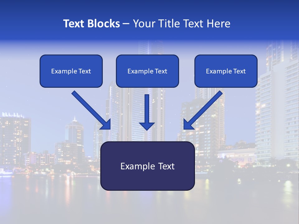 A City At Night With Skyscrapers In The Background PowerPoint Template