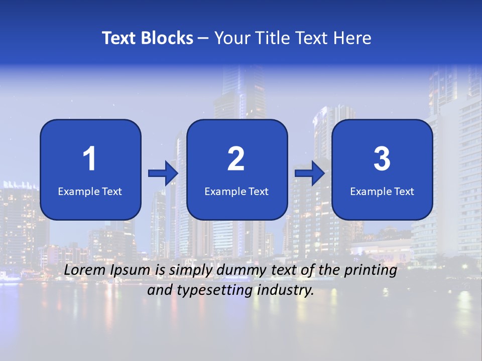 A City At Night With Skyscrapers In The Background PowerPoint Template