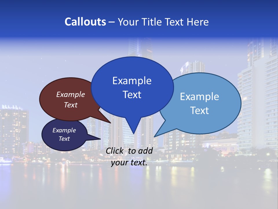 A City At Night With Skyscrapers In The Background PowerPoint Template