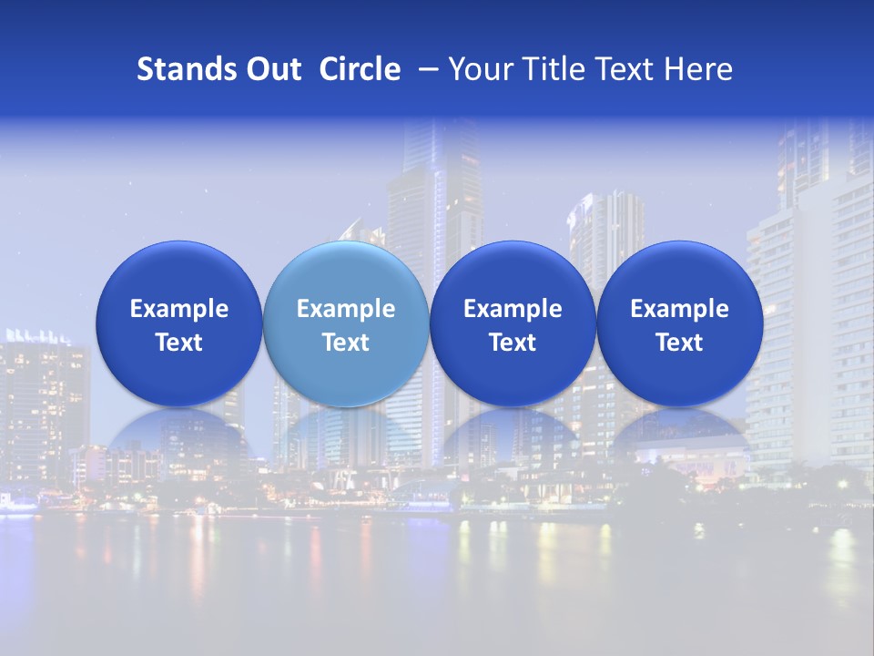 A City At Night With Skyscrapers In The Background PowerPoint Template