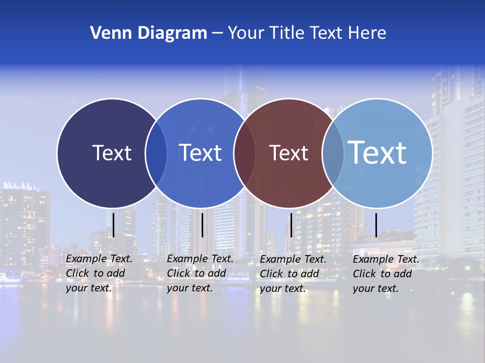 A City At Night With Skyscrapers In The Background PowerPoint Template