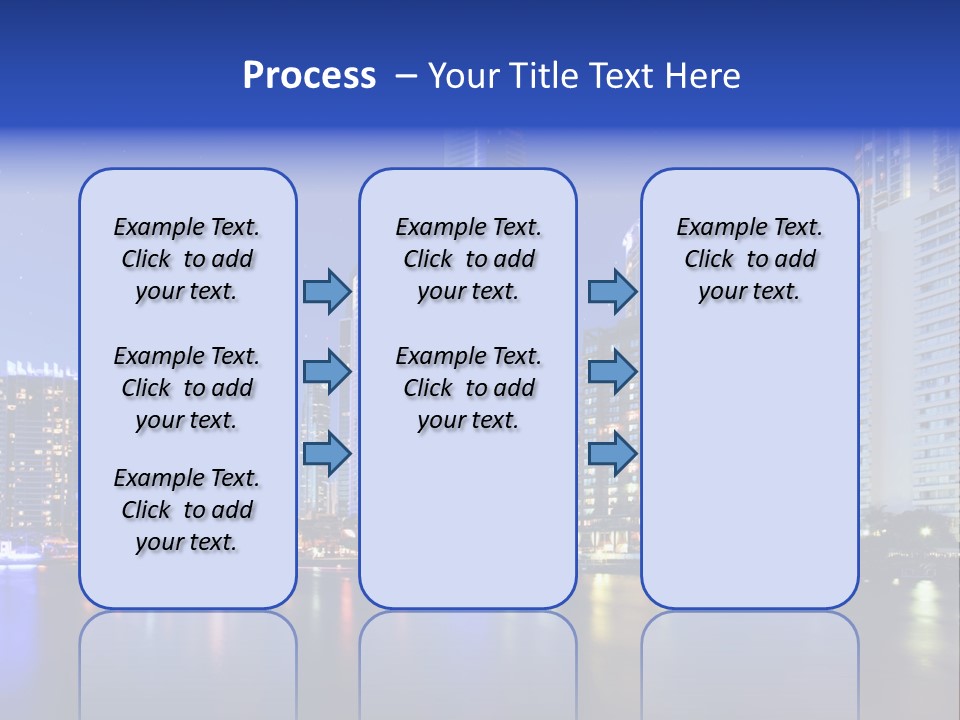 A City At Night With Skyscrapers In The Background PowerPoint Template