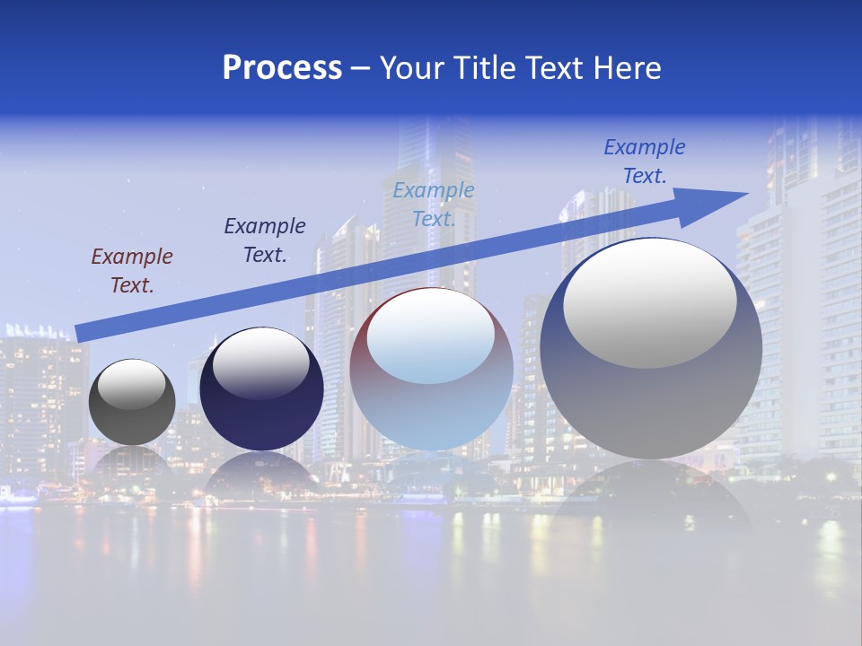 A City At Night With Skyscrapers In The Background PowerPoint Template