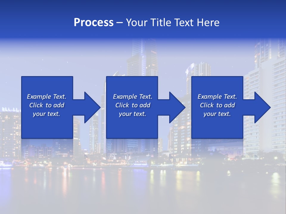 A City At Night With Skyscrapers In The Background PowerPoint Template