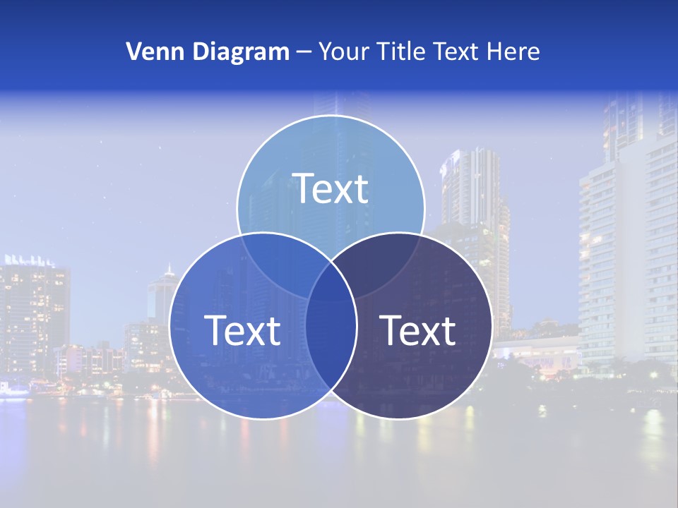 A City At Night With Skyscrapers In The Background PowerPoint Template