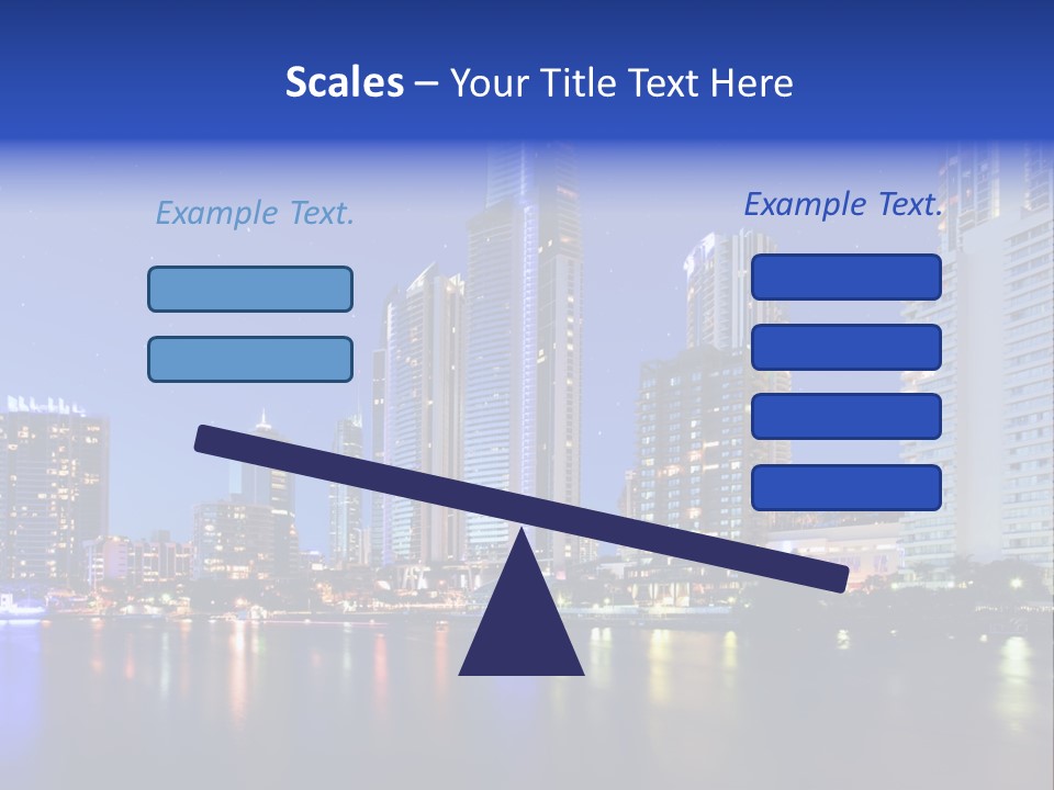 A City At Night With Skyscrapers In The Background PowerPoint Template