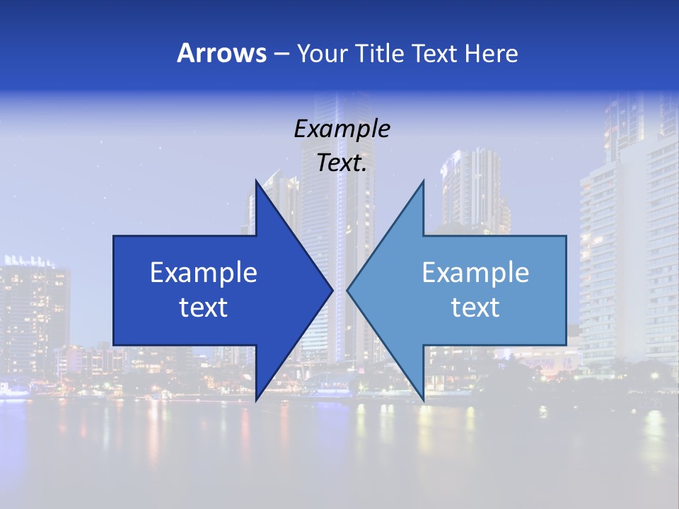 A City At Night With Skyscrapers In The Background PowerPoint Template